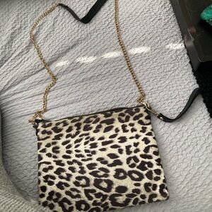 Animal, print, metal chain purse.
The inside is completely open. Super cute.